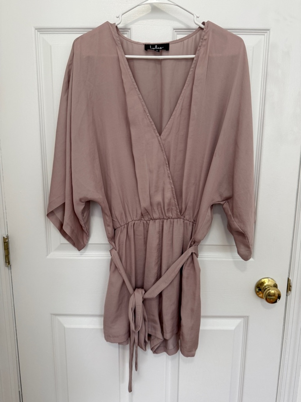 Lulu's Dusty Rose Wrap Romper